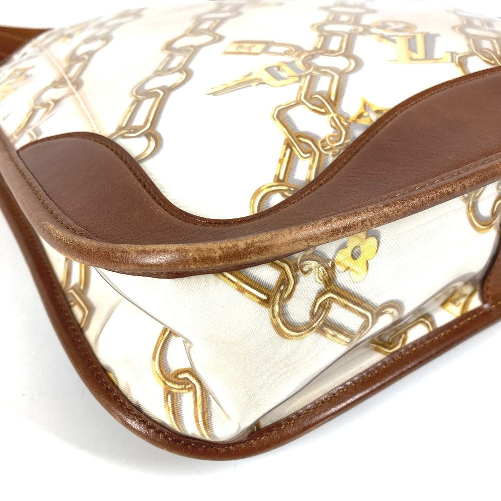 LOUIS VUITTON M95158 モノグラムチャーム ミュゼット カバン 斜め掛け チェーン柄 ショルダーバッグ ビニール/レザー レディース ホワイト