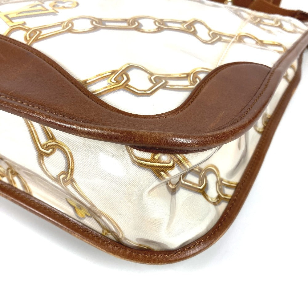 LOUIS VUITTON M95158 モノグラムチャーム ミュゼット カバン 斜め掛け チェーン柄 ショルダーバッグ ビニール/レザー レディース ホワイト