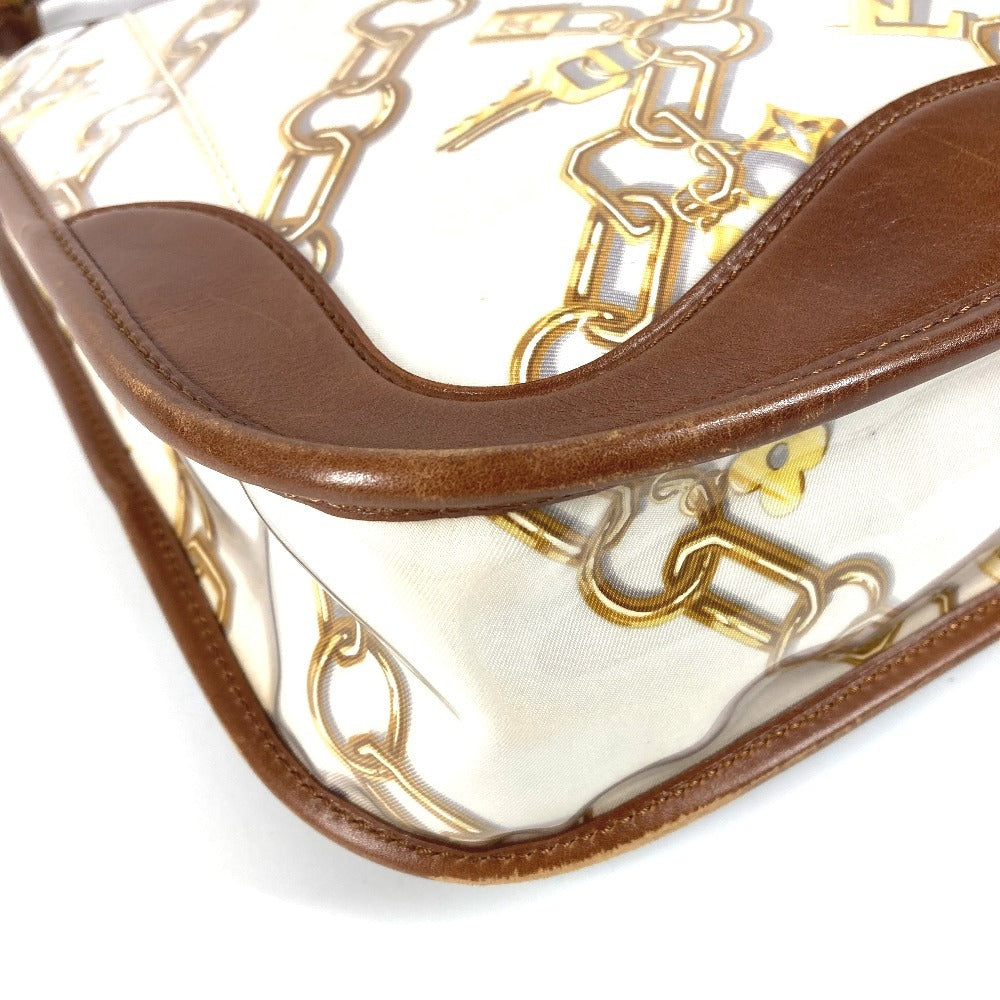 LOUIS VUITTON M95158 モノグラムチャーム ミュゼット カバン 斜め掛け チェーン柄 ショルダーバッグ ビニール/レザー レディース ホワイト