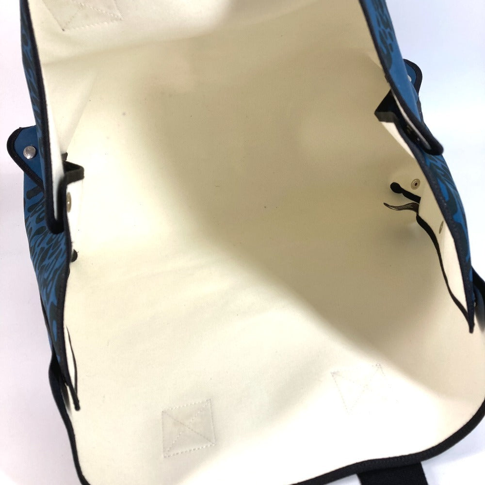HERMES ショルダーバッグ 肩掛け レオパード ヒョウ 豹 ビーチバッグ カバン トートバッグ コットン ユニセックス ブラック
