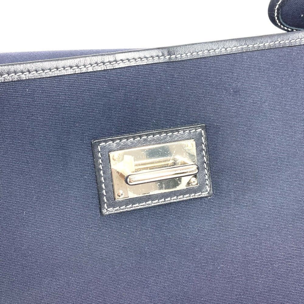 HERMES ブエナベンチュラPM ブエナベンチュラ PM 斜め掛け カバン フラップ ショルダーバッグ レザー/キャンバス ユニセックス ネイビー