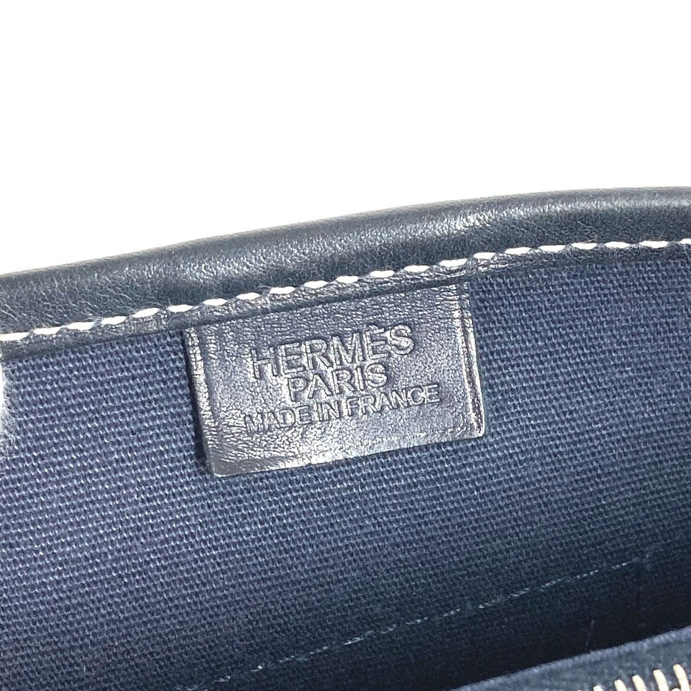 HERMES ブエナベンチュラPM ブエナベンチュラ PM 斜め掛け カバン フラップ ショルダーバッグ レザー/キャンバス ユニセックス ネイビー