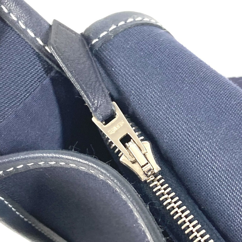 HERMES ブエナベンチュラPM ブエナベンチュラ PM 斜め掛け カバン フラップ ショルダーバッグ レザー/キャンバス ユニセックス ネイビー