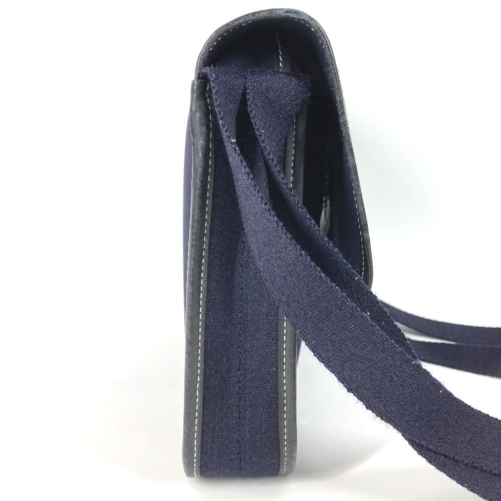 HERMES ブエナベンチュラPM ブエナベンチュラ PM 斜め掛け カバン フラップ ショルダーバッグ レザー/キャンバス ユニセックス ネイビー