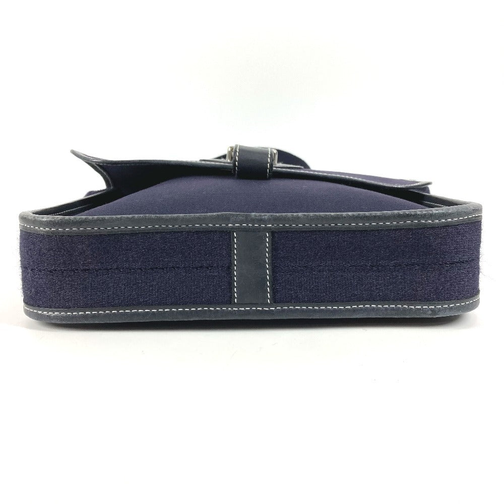 HERMES ブエナベンチュラPM ブエナベンチュラ PM 斜め掛け カバン フラップ ショルダーバッグ レザー/キャンバス ユニセックス ネイビー