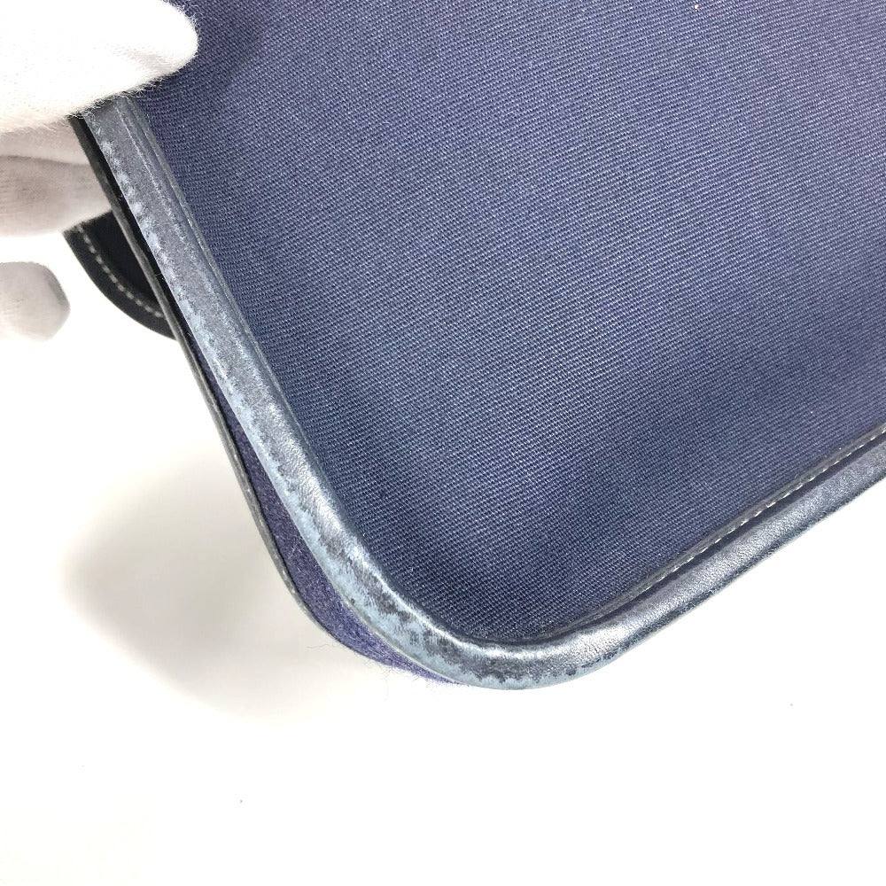 HERMES ブエナベンチュラPM ブエナベンチュラ PM 斜め掛け カバン フラップ ショルダーバッグ レザー/キャンバス ユニセックス ネイビー