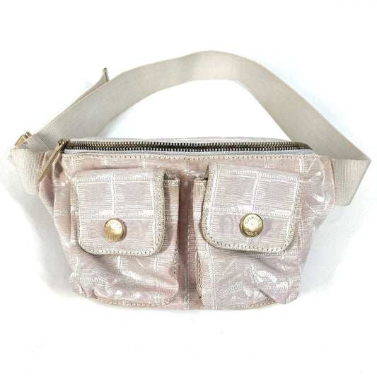 CHANEL New Travel Line CC Coco Mark Waist Pouch, Waist Bag, Crossbody Belt Bag, Nylon, Women's, Pink