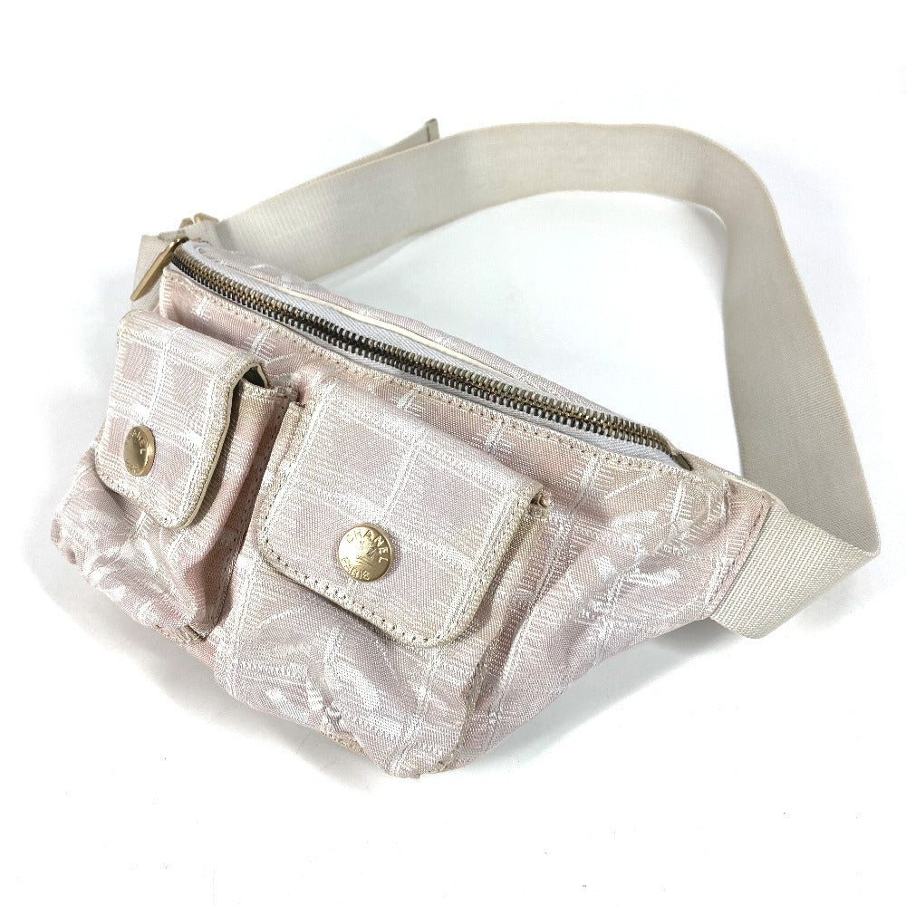 CHANEL New Travel Line CC Coco Mark Waist Pouch, Waist Bag, Crossbody Belt Bag, Nylon, Women's, Pink