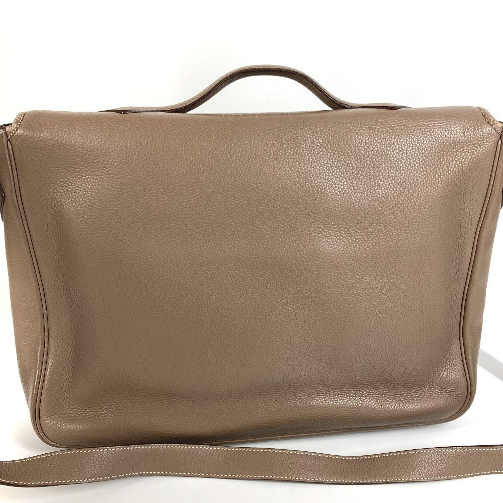 HERMES フラップ ヴィクトリア メッセンジャーバッグ ビジネスバッグ カバン 2WAYバッグ ショルダーバッグ 斜め掛け ハンドバッグ トリヨンクレマンス レディース エトゥープ グレー