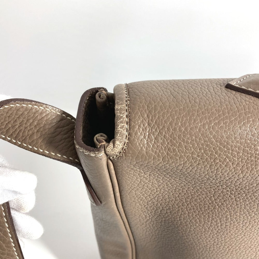 HERMES フラップ ヴィクトリア メッセンジャーバッグ ビジネスバッグ カバン 2WAYバッグ ショルダーバッグ 斜め掛け ハンドバッグ トリヨンクレマンス レディース エトゥープ グレー