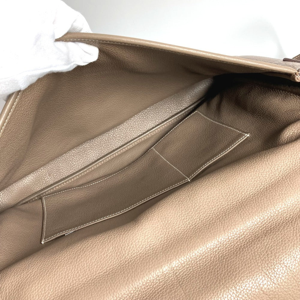 HERMES フラップ ヴィクトリア メッセンジャーバッグ ビジネスバッグ カバン 2WAYバッグ ショルダーバッグ 斜め掛け ハンドバッグ トリヨンクレマンス レディース エトゥープ グレー