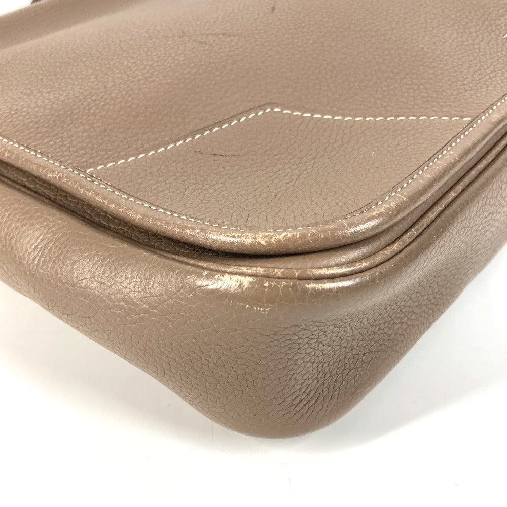 HERMES フラップ ヴィクトリア メッセンジャーバッグ ビジネスバッグ カバン 2WAYバッグ ショルダーバッグ 斜め掛け ハンドバッグ トリヨンクレマンス レディース エトゥープ グレー