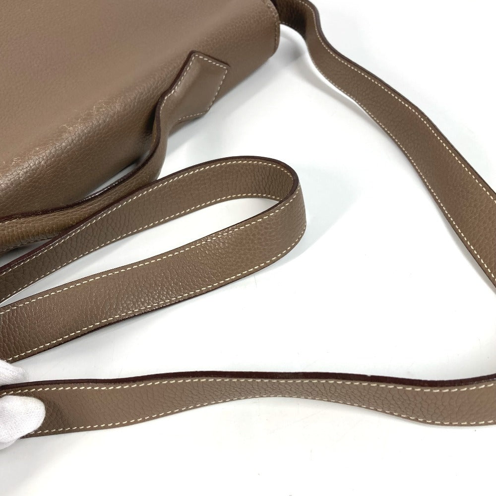 HERMES フラップ ヴィクトリア メッセンジャーバッグ ビジネスバッグ カバン 2WAYバッグ ショルダーバッグ 斜め掛け ハンドバッグ トリヨンクレマンス レディース エトゥープ グレー