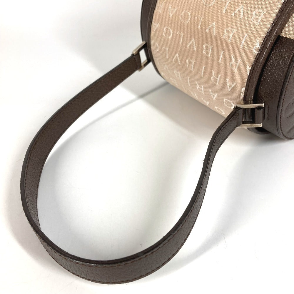 BVLGARI BVLGARI B-ZERO1 Drum Shoulder Bag with Flap, Leather/Canvas, Beige, Women's
