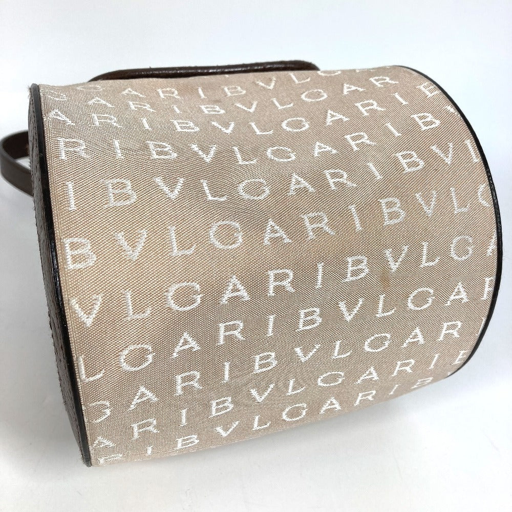 BVLGARI BVLGARI B-ZERO1 Drum Shoulder Bag with Flap, Leather/Canvas, Beige, Women's