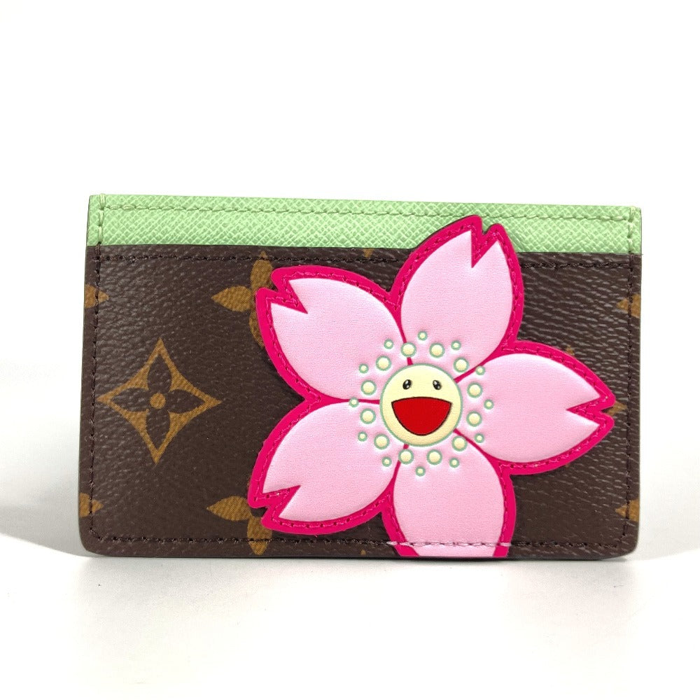 LOUIS VUITTON M13429 村上隆  LV × TM カードケース ポルト カルト・サーンプル チェリーブロッサム 名刺入れ パスケース カードケース モノグラムキャンバス レディース ブラウン - brandshop-reference