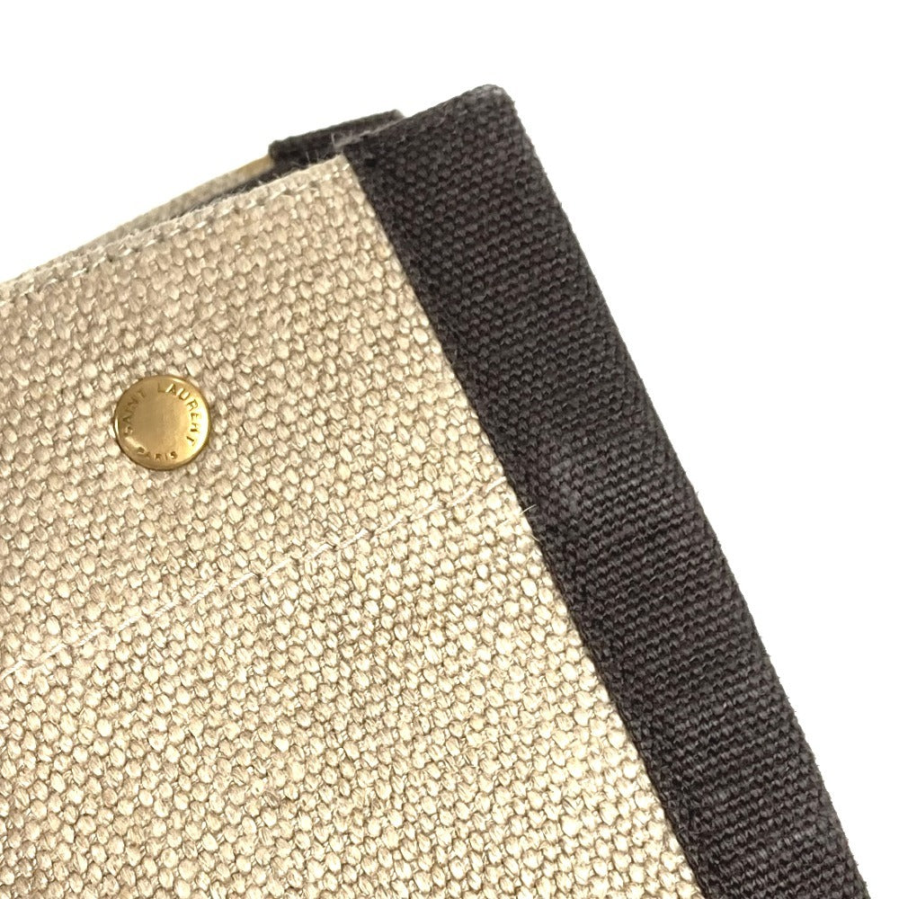 SAINT LAURENT PARIS 631682 RIVE GAUCHE Noé Rive Gauche Tote Bag Shoulder Bag Vertical Tote Handbag Linen Women's Brown