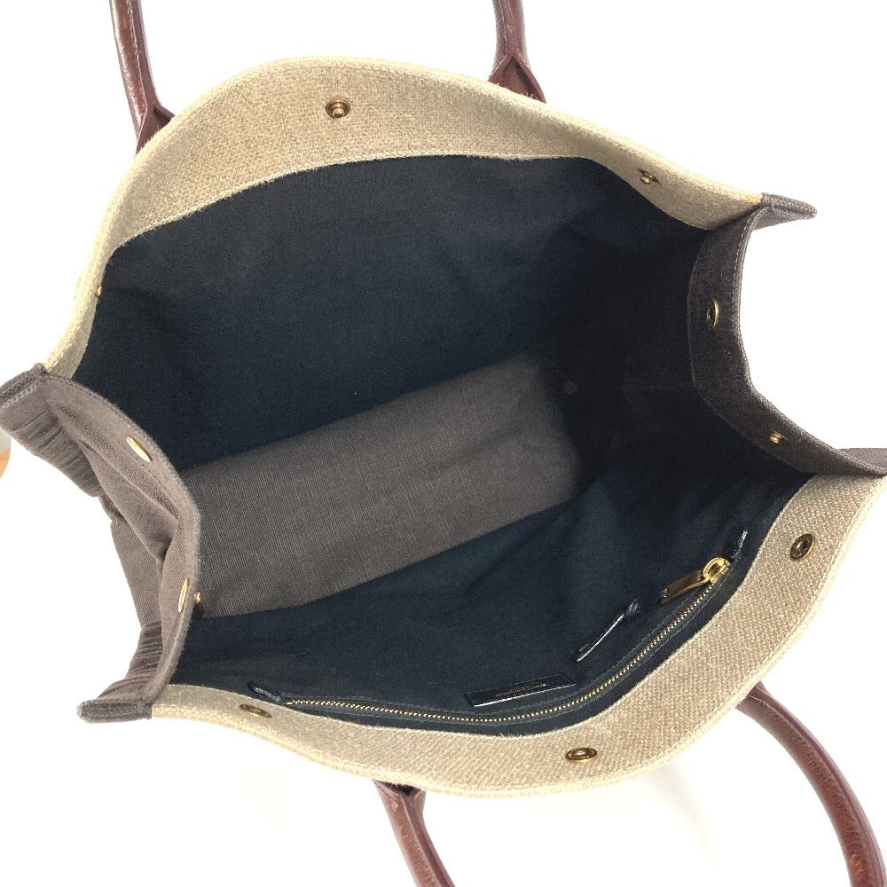 SAINT LAURENT PARIS 631682 RIVE GAUCHE Noé Rive Gauche Tote Bag Shoulder Bag Vertical Tote Handbag Linen Women's Brown