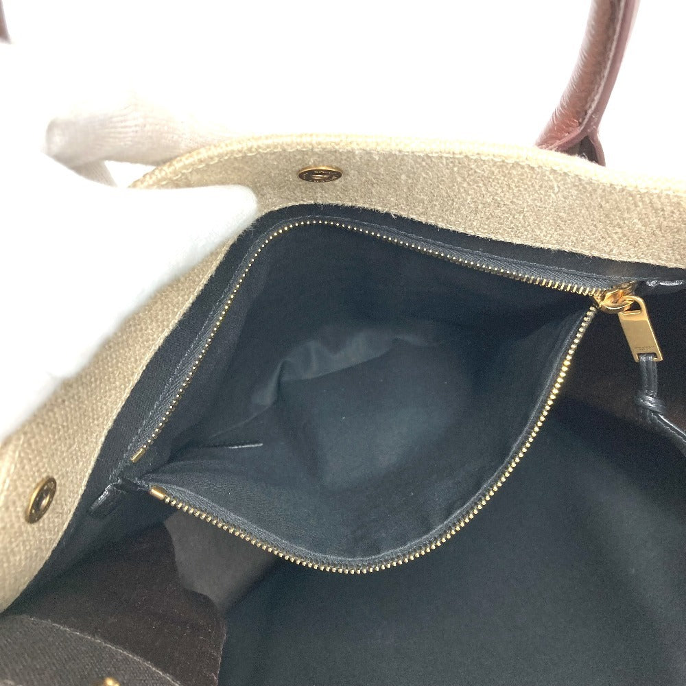 SAINT LAURENT PARIS 631682 RIVE GAUCHE Noé Rive Gauche Tote Bag Shoulder Bag Vertical Tote Handbag Linen Women's Brown