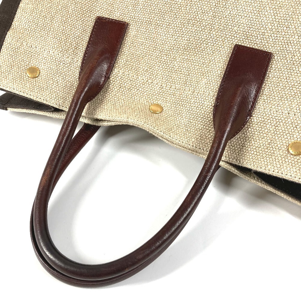 SAINT LAURENT PARIS 631682 RIVE GAUCHE Noé Rive Gauche Tote Bag Shoulder Bag Vertical Tote Handbag Linen Women's Brown