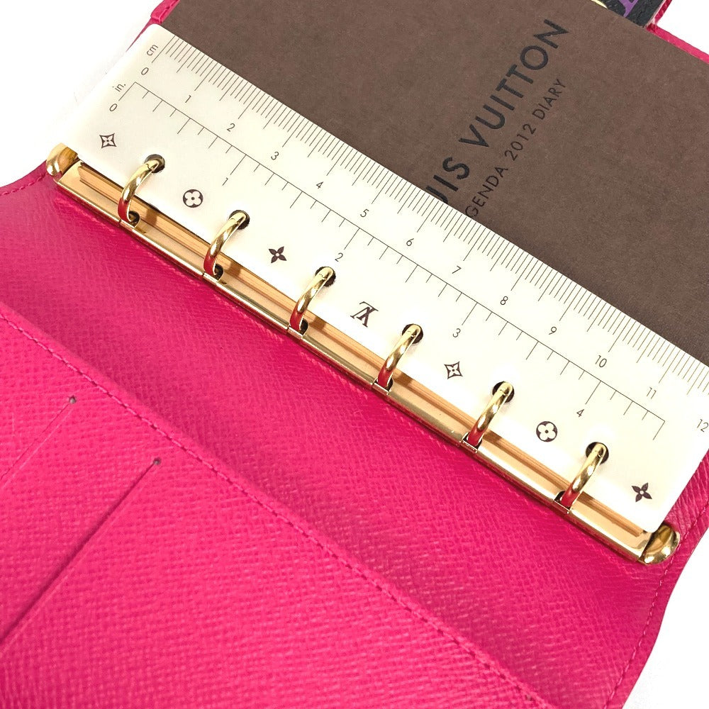 LOUIS VUITTON R21076 Monogram Multicolore Agenda PM Bifold Stationery Planner Cover in Monogram Multicolore Canvas, Unisex, Noir, Black