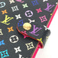 LOUIS VUITTON R21076 Monogram Multicolore Agenda PM Bifold Stationery Planner Cover in Monogram Multicolore Canvas, Unisex, Noir, Black