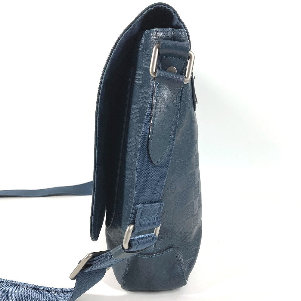 LOUIS VUITTON N41285 Damier Infini District PM Crossbody Flap Messenger Bag/Shoulder Bag in Damier Infini Leather, Unisex, Navy