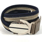 BVLGARI Logo Buckle Belt for Bottoms, Leather/Canvas, Men's, Navy