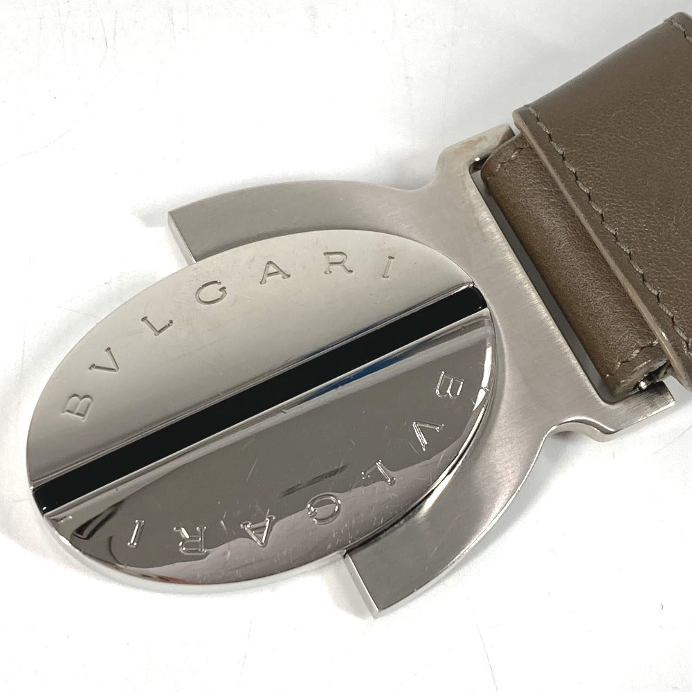 BVLGARI Logo Buckle Belt for Bottoms, Leather/Canvas, Men's, Navy