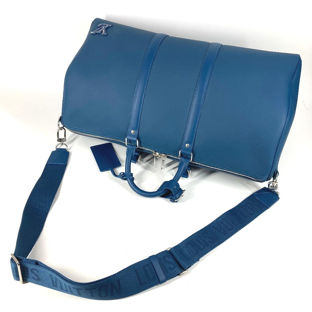 LOUIS VUITTON M23727 LV アエログラム キーポル バンドリエール 50 旅行バッグ トラベルバッグ カバン 2WAYバッグ ショルダーバッグ ボストンバッグ レザー レディース ブルー