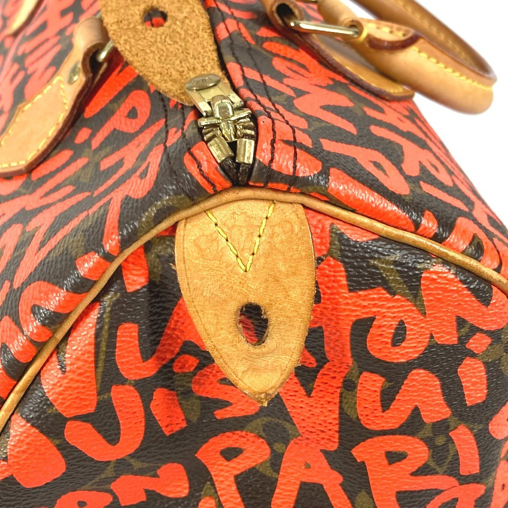 LOUIS VUITTON M93705 Monogram Graffiti Speedy 30 Handbag, Mini Boston Bag, Monogram Graffiti Canvas, Women's, Orange