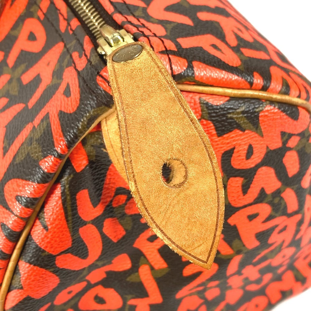 LOUIS VUITTON M93705 Monogram Graffiti Speedy 30 Handbag, Mini Boston Bag, Monogram Graffiti Canvas, Women's, Orange