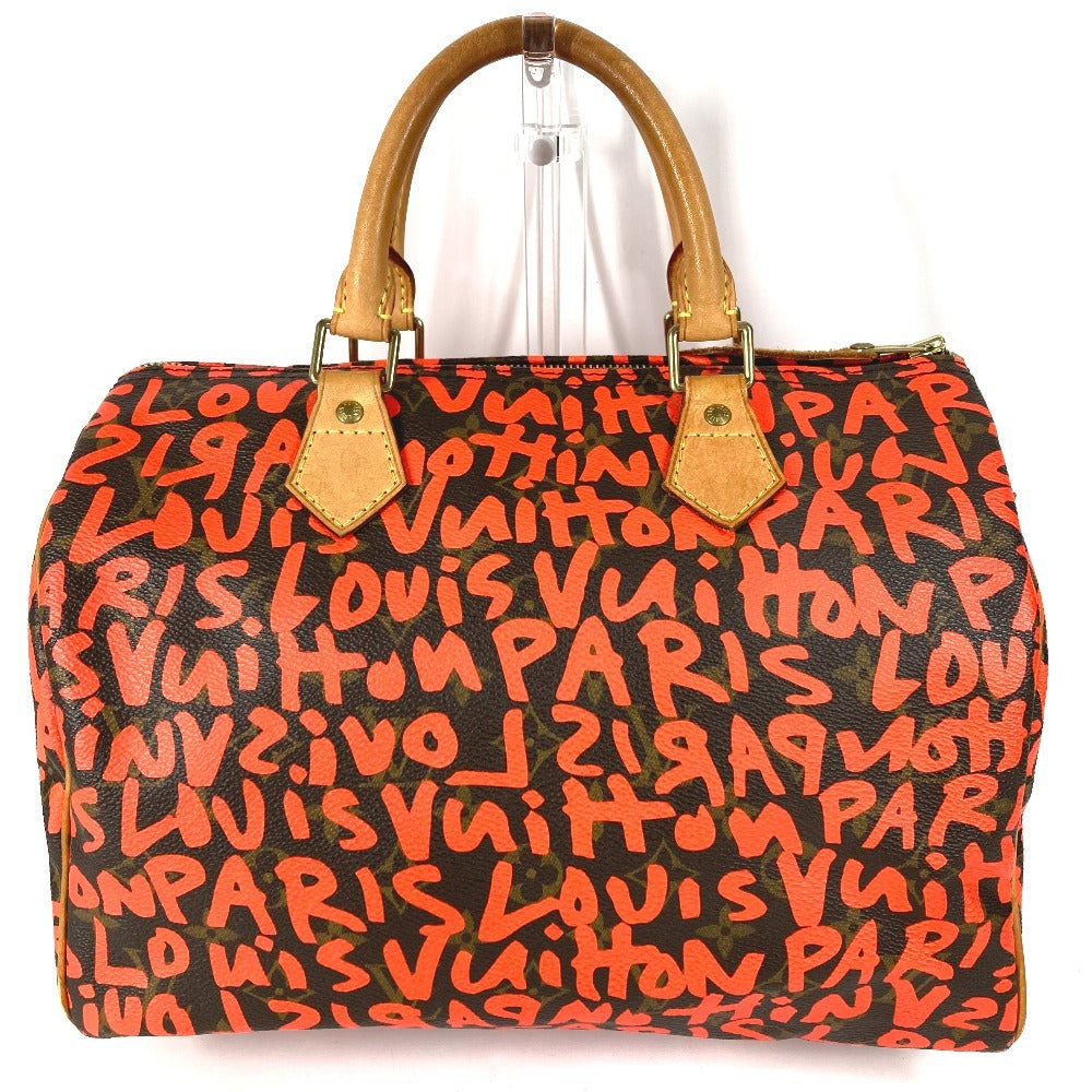 LOUIS VUITTON M93705 Monogram Graffiti Speedy 30 Handbag, Mini Boston Bag, Monogram Graffiti Canvas, Women's, Orange