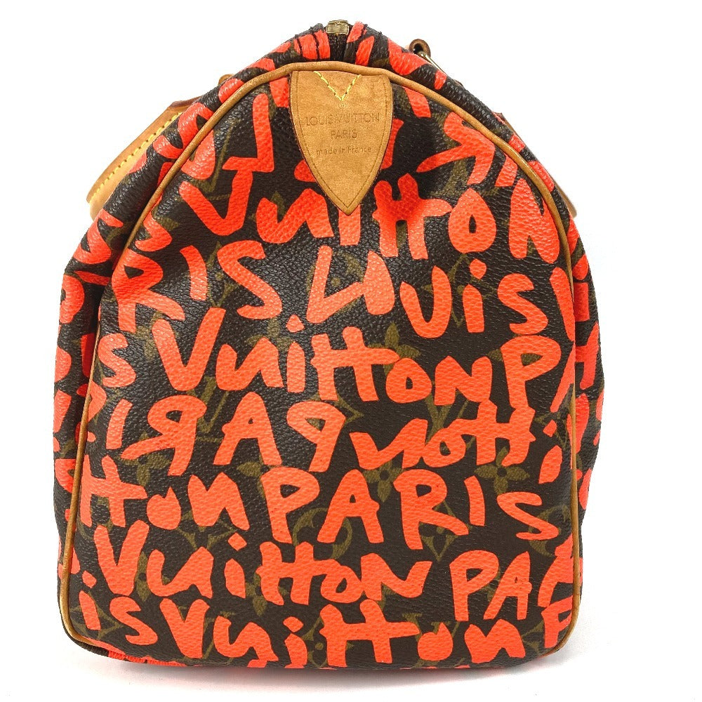 LOUIS VUITTON M93705 Monogram Graffiti Speedy 30 Handbag, Mini Boston Bag, Monogram Graffiti Canvas, Women's, Orange