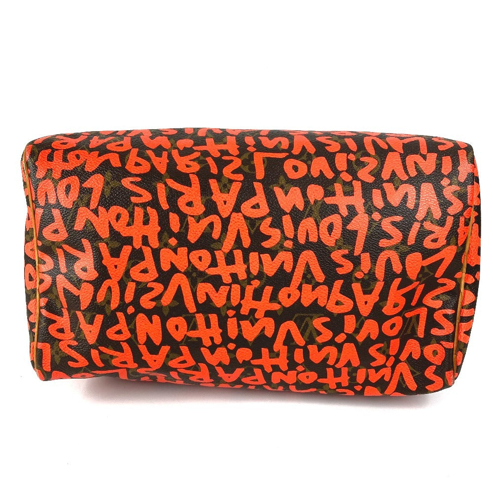 LOUIS VUITTON M93705 Monogram Graffiti Speedy 30 Handbag, Mini Boston Bag, Monogram Graffiti Canvas, Women's, Orange
