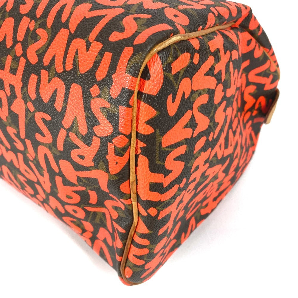 LOUIS VUITTON M93705 Monogram Graffiti Speedy 30 Handbag, Mini Boston Bag, Monogram Graffiti Canvas, Women's, Orange