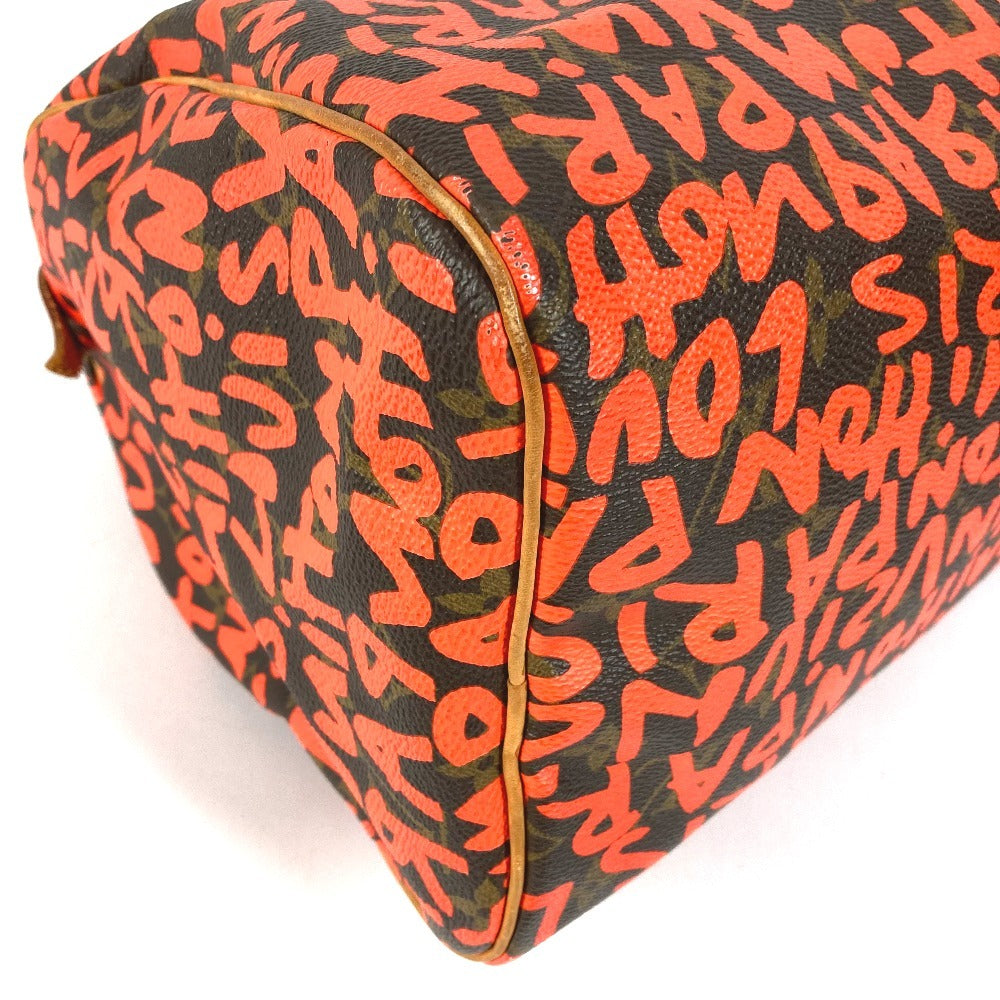 LOUIS VUITTON M93705 Monogram Graffiti Speedy 30 Handbag, Mini Boston Bag, Monogram Graffiti Canvas, Women's, Orange