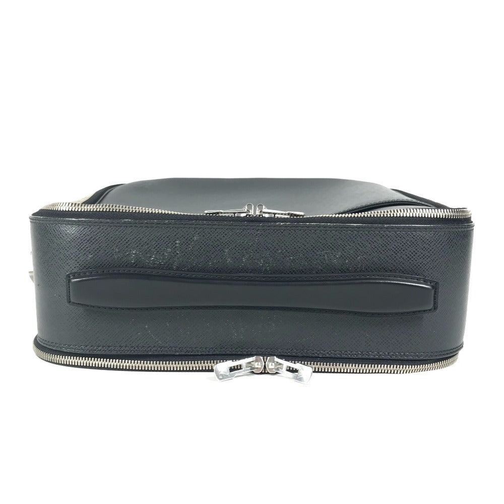 LOUIS VUITTON M30762 Taiga Tura 2-Way Bag, Shoulder Bag, Document Bag, Briefcase, Handbag, Business Bag, Taiga Leather, Unisex, Ardoise, Black