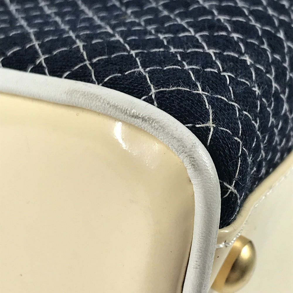 CHANEL CC ココマーク ロゴ キルティング マトラッセ カバン スポーツバッグ ボストンバッグ ショルダーバッグ キャンバス レディース ネイビー