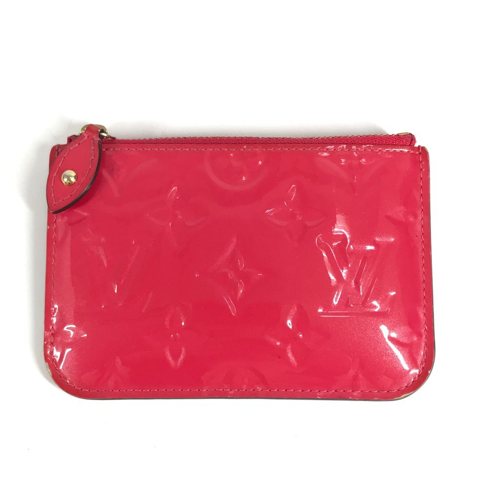 LOUIS VUITTON M90312 Monogram Vernis Pochette Cle NM Wallet with Coin Purse and Key Ring, Monogram Vernis Canvas, Unisex, Pink