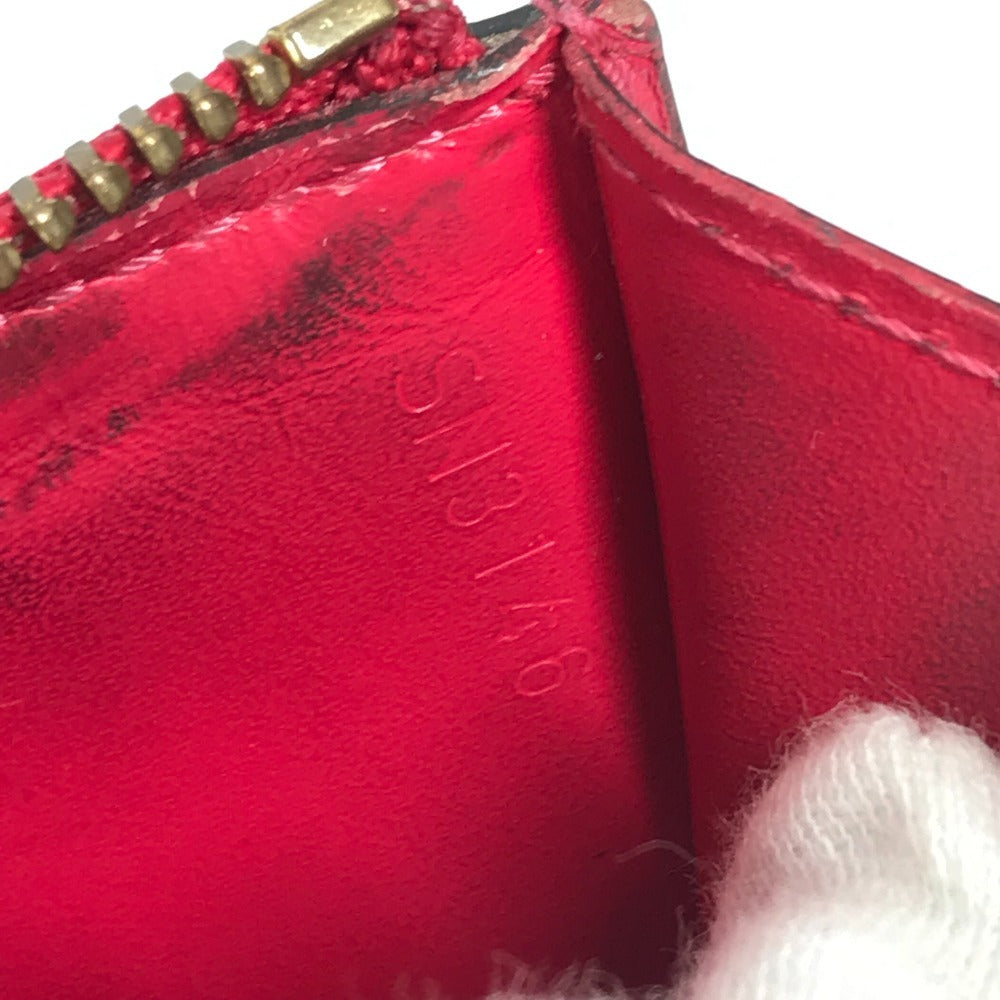 LOUIS VUITTON M90312 Monogram Vernis Pochette Cle NM Wallet with Coin Purse and Key Ring, Monogram Vernis Canvas, Unisex, Pink