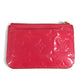 LOUIS VUITTON M90312 Monogram Vernis Pochette Cle NM Wallet with Coin Purse and Key Ring, Monogram Vernis Canvas, Unisex, Pink