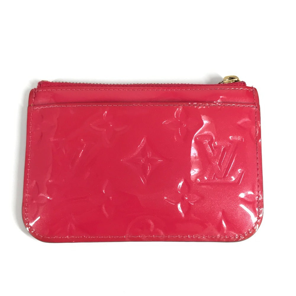 LOUIS VUITTON M90312 Monogram Vernis Pochette Cle NM Wallet with Coin Purse and Key Ring, Monogram Vernis Canvas, Unisex, Pink