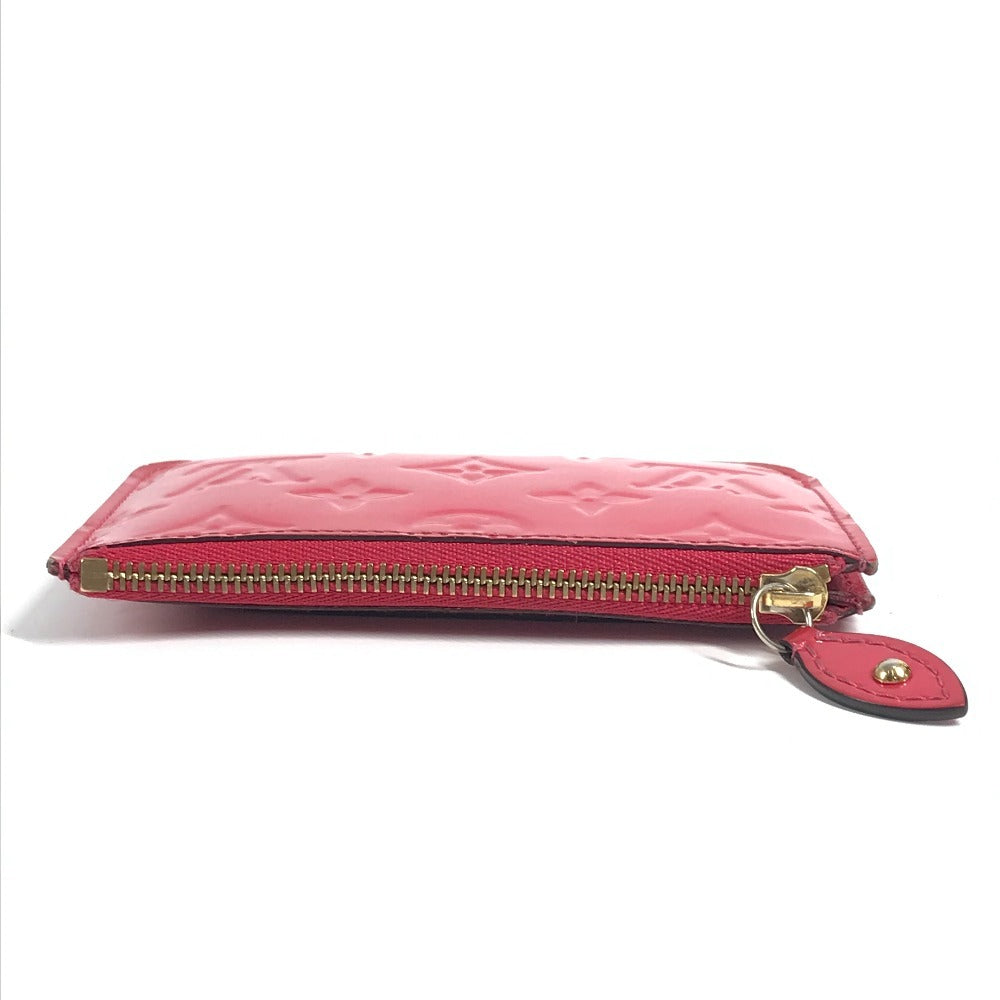 LOUIS VUITTON M90312 Monogram Vernis Pochette Cle NM Wallet with Coin Purse and Key Ring, Monogram Vernis Canvas, Unisex, Pink