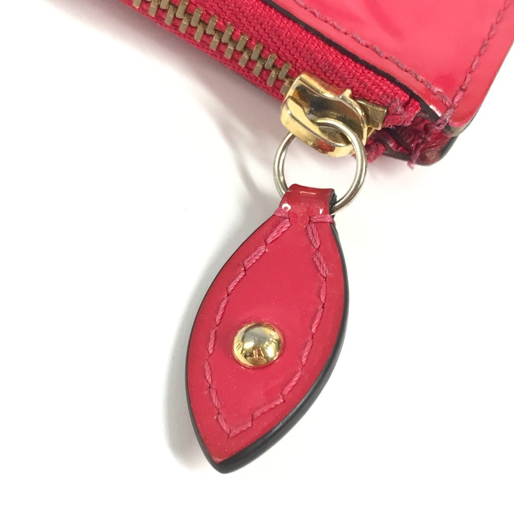 LOUIS VUITTON M90312 Monogram Vernis Pochette Cle NM Wallet with Coin Purse and Key Ring, Monogram Vernis Canvas, Unisex, Pink