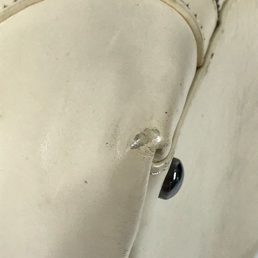 CHANEL CC ココマーク ロゴ チェーンロゴ カバン ミニボストンバッグ ハンドバッグ レザー ユニセックス ホワイト