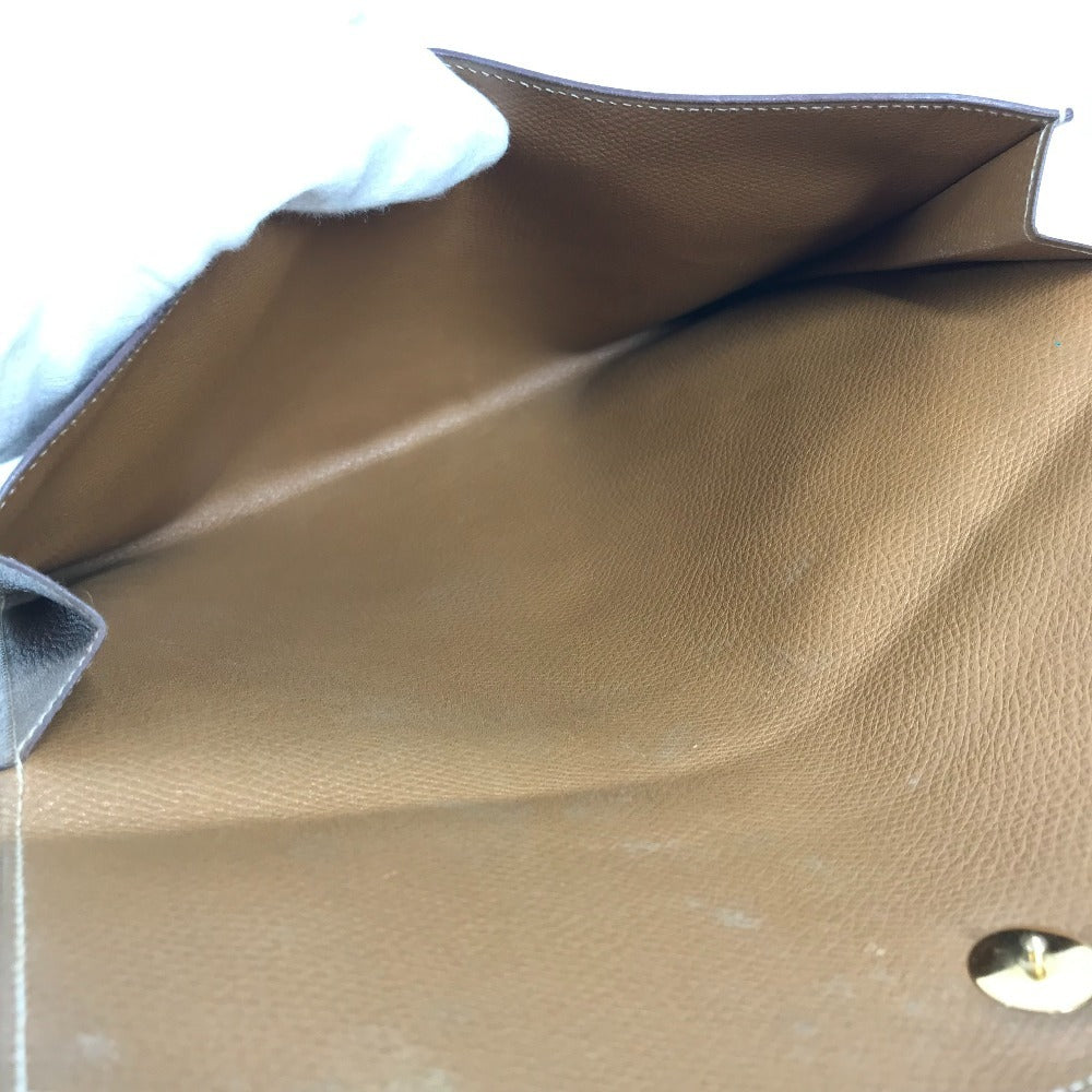 HERMES Hロゴ ヴィンテージ ポシェットリオ ポシェットリオ クラッチバッグ カバン ポーチ セカンドバッグ レザー ユニセックス ブラウン