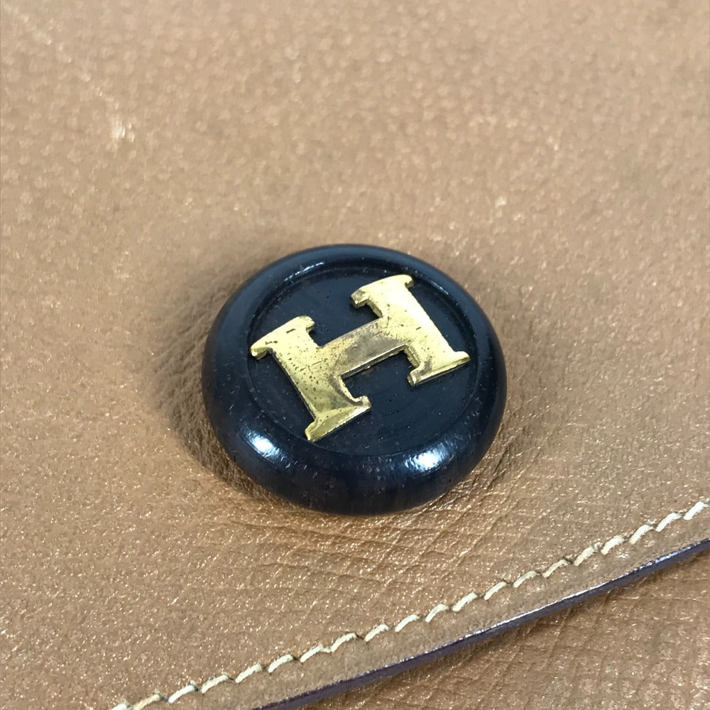 HERMES Hロゴ ヴィンテージ ポシェットリオ ポシェットリオ クラッチバッグ カバン ポーチ セカンドバッグ レザー ユニセックス ブラウン