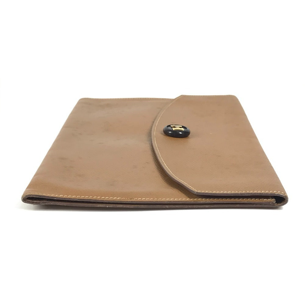 HERMES Hロゴ ヴィンテージ ポシェットリオ ポシェットリオ クラッチバッグ カバン ポーチ セカンドバッグ レザー ユニセックス ブラウン