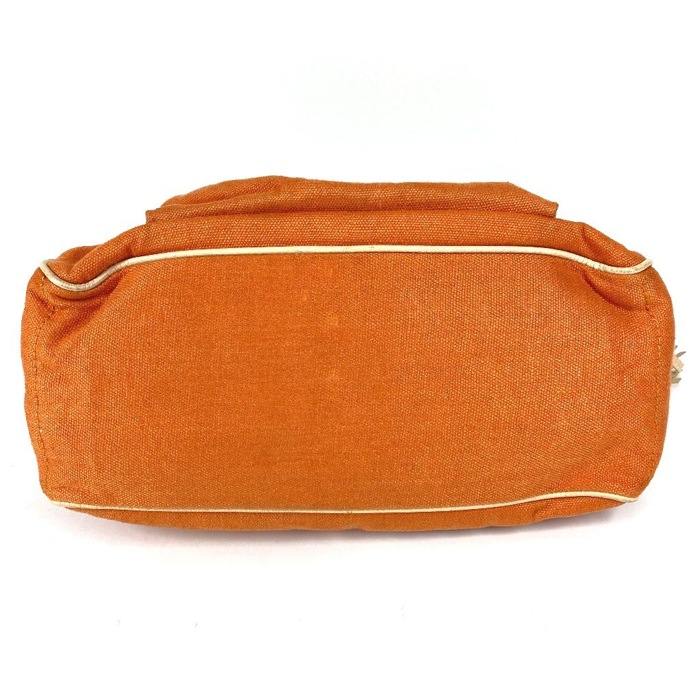 CELINE フリンジ タッセル ロゴ マカダム ブギーバッグ トートバッグ カバン ハンドバッグ レザー/キャンバス レディース オレンジ